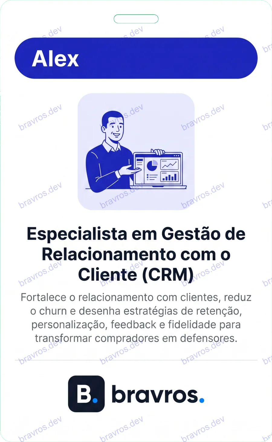 Crachá de Alex, especialista Bravros