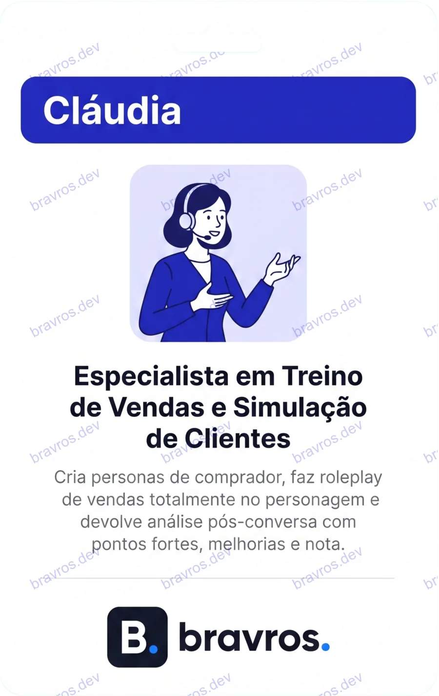 Crachá de Cláudia, especialista Bravros