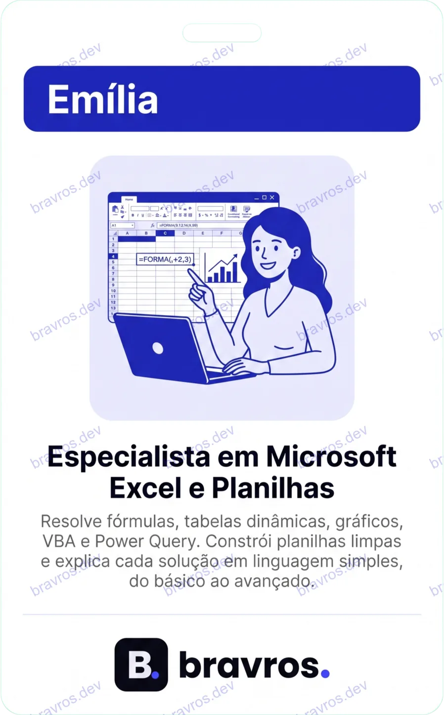 Crachá de Emília, especialista Bravros
