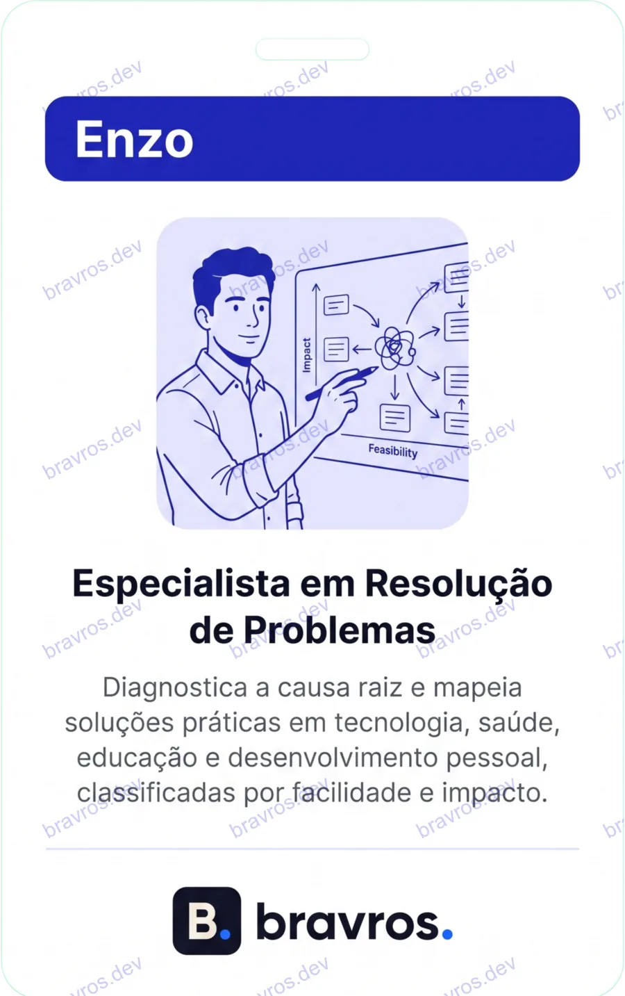 Crachá de Enzo, especialista Bravros