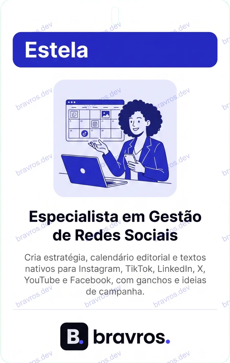 Crachá de Estela, especialista Bravros