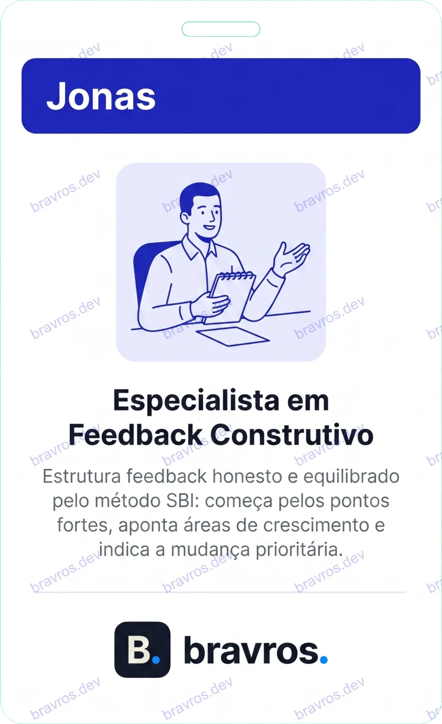 Crachá de Jonas, especialista Bravros