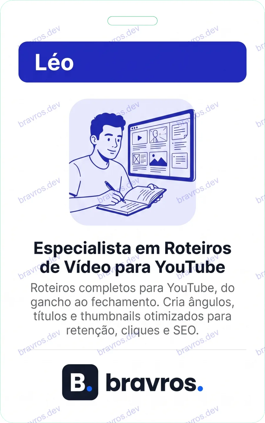Crachá de Léo, especialista Bravros