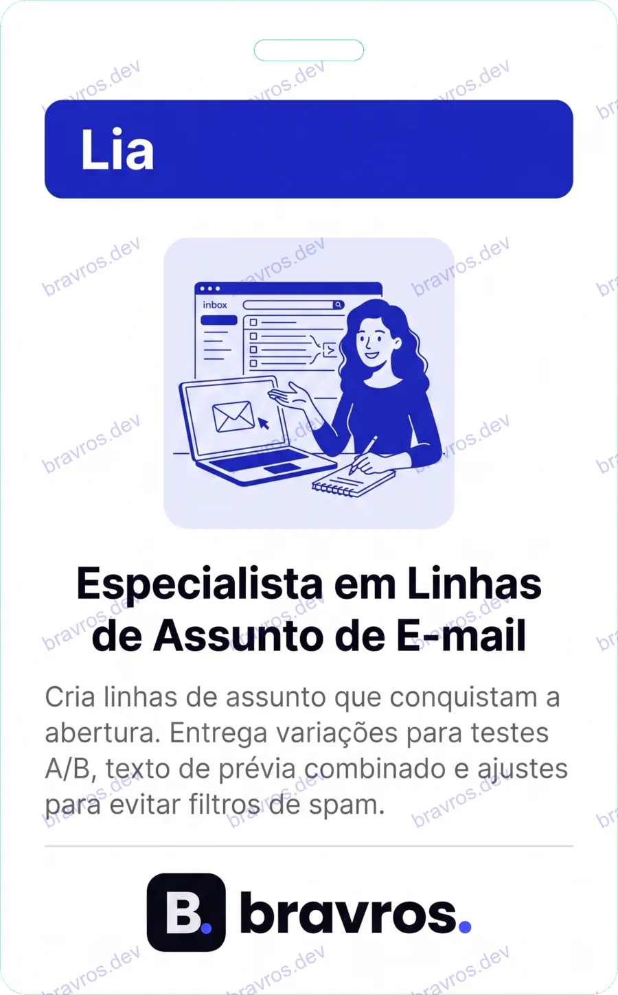 Crachá de Lia, especialista Bravros