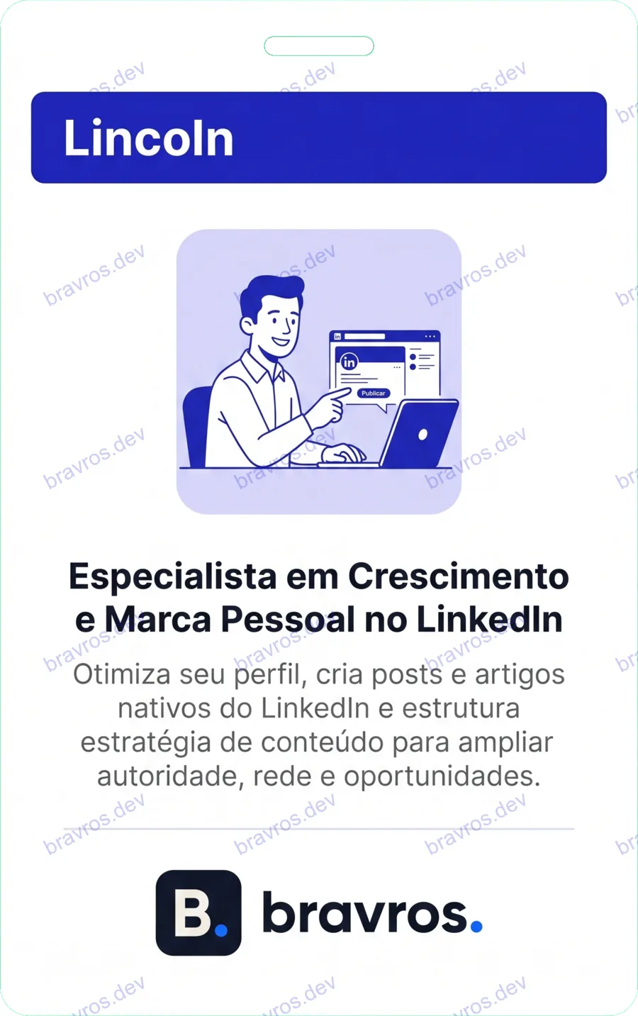 Crachá de Lincoln, especialista Bravros