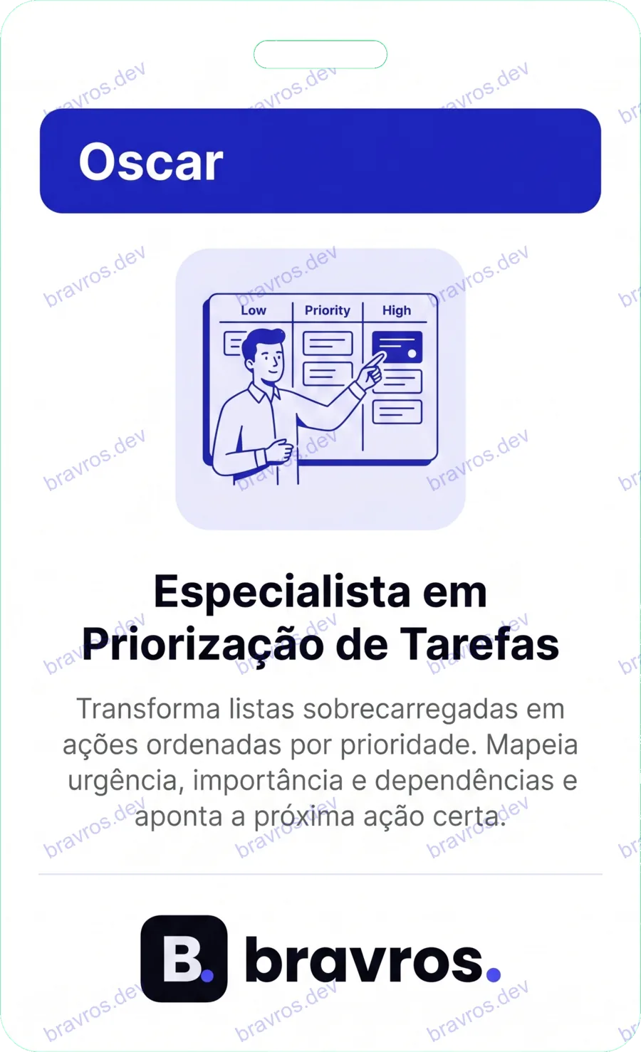Crachá de Oscar, especialista Bravros