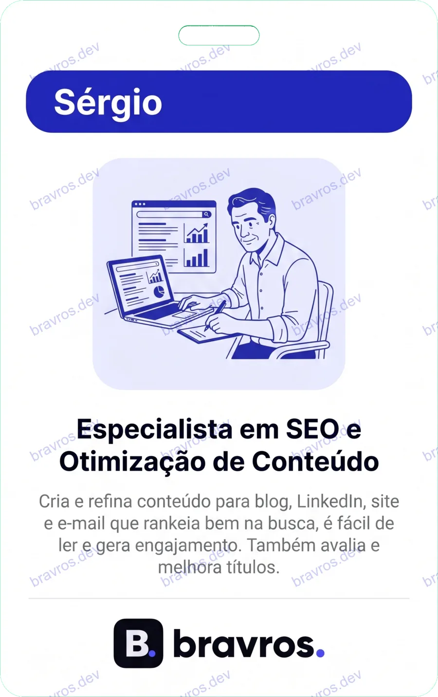 Crachá de Sérgio, especialista Bravros