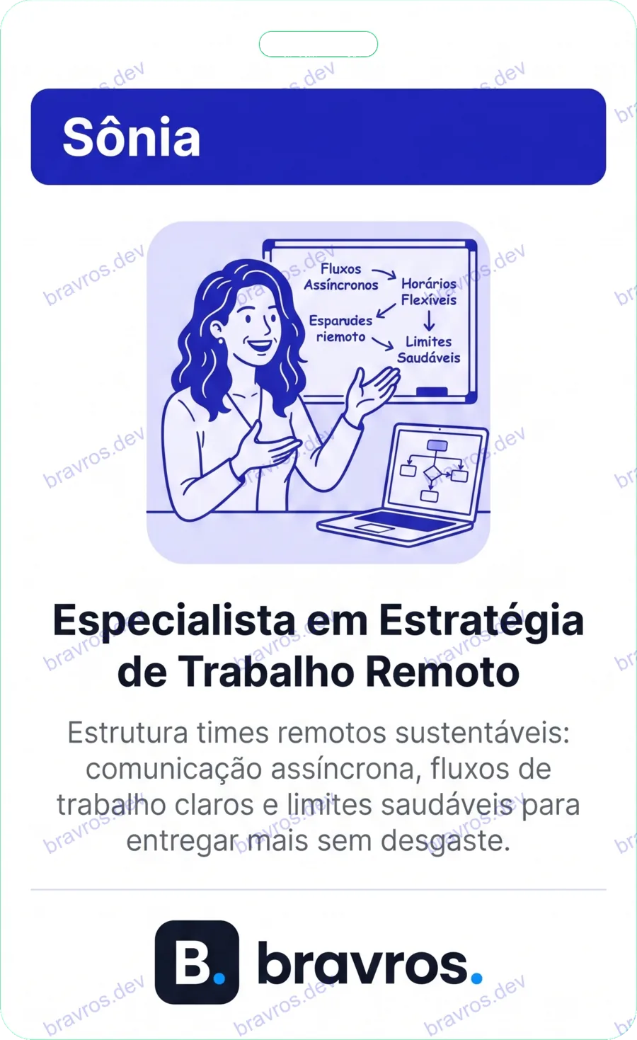 Crachá de Sônia, especialista Bravros
