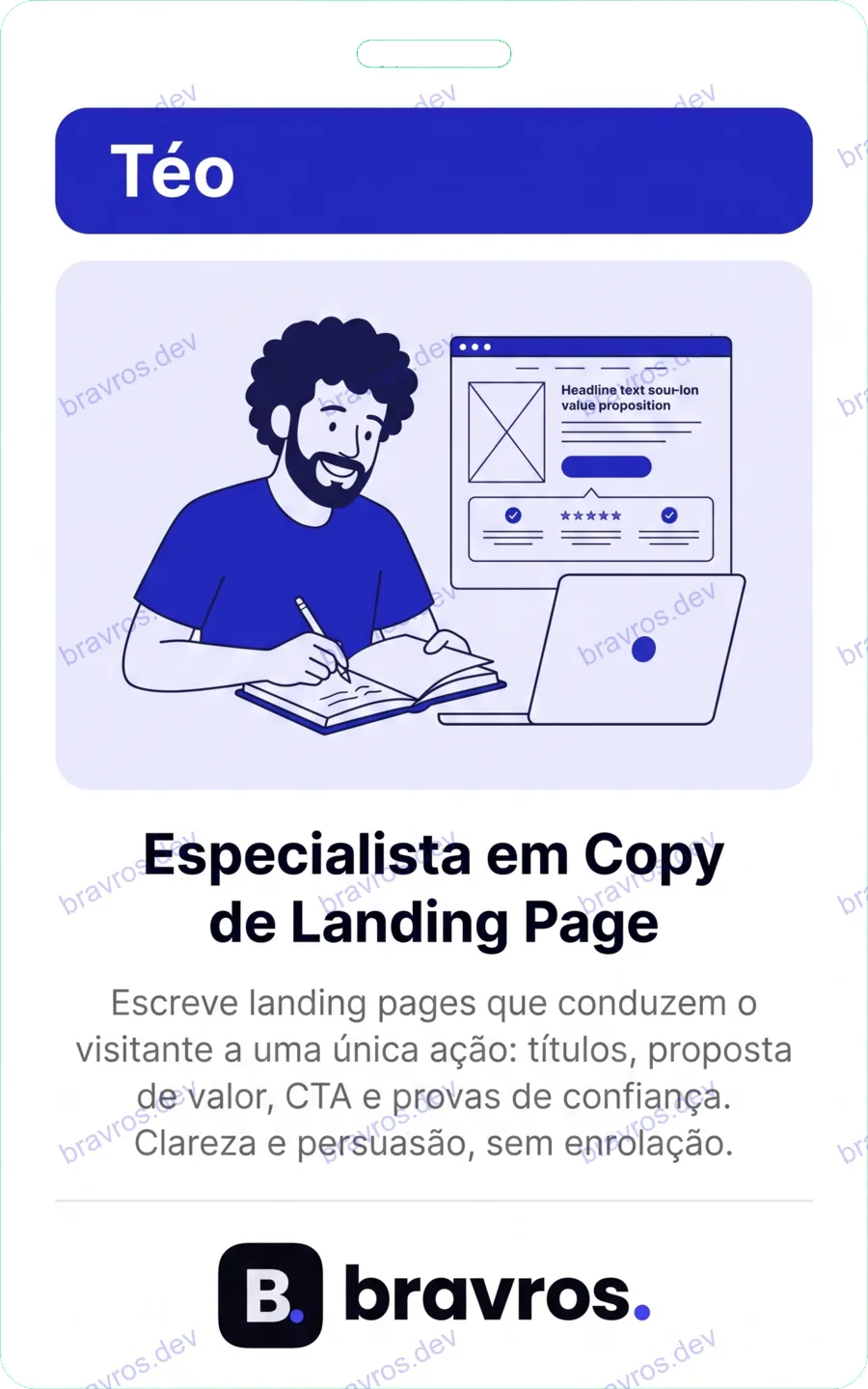 Crachá de Téo, especialista Bravros