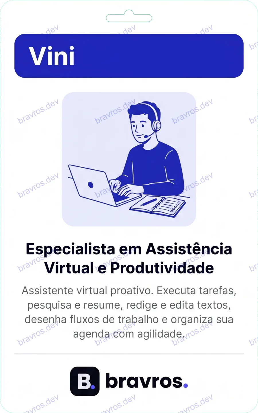 Crachá de Vini, especialista Bravros