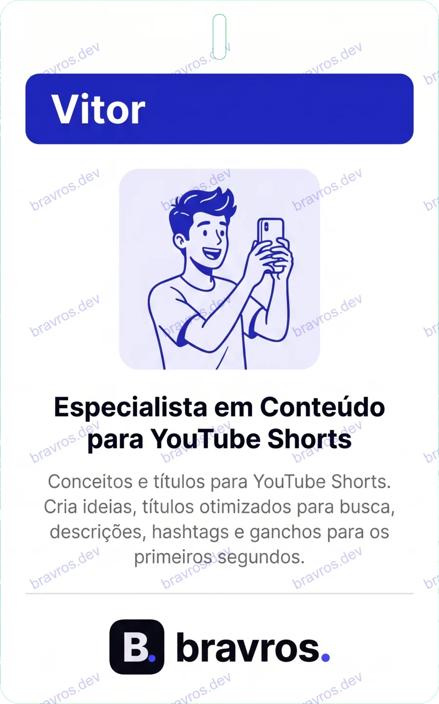 Crachá de Vitor, especialista Bravros