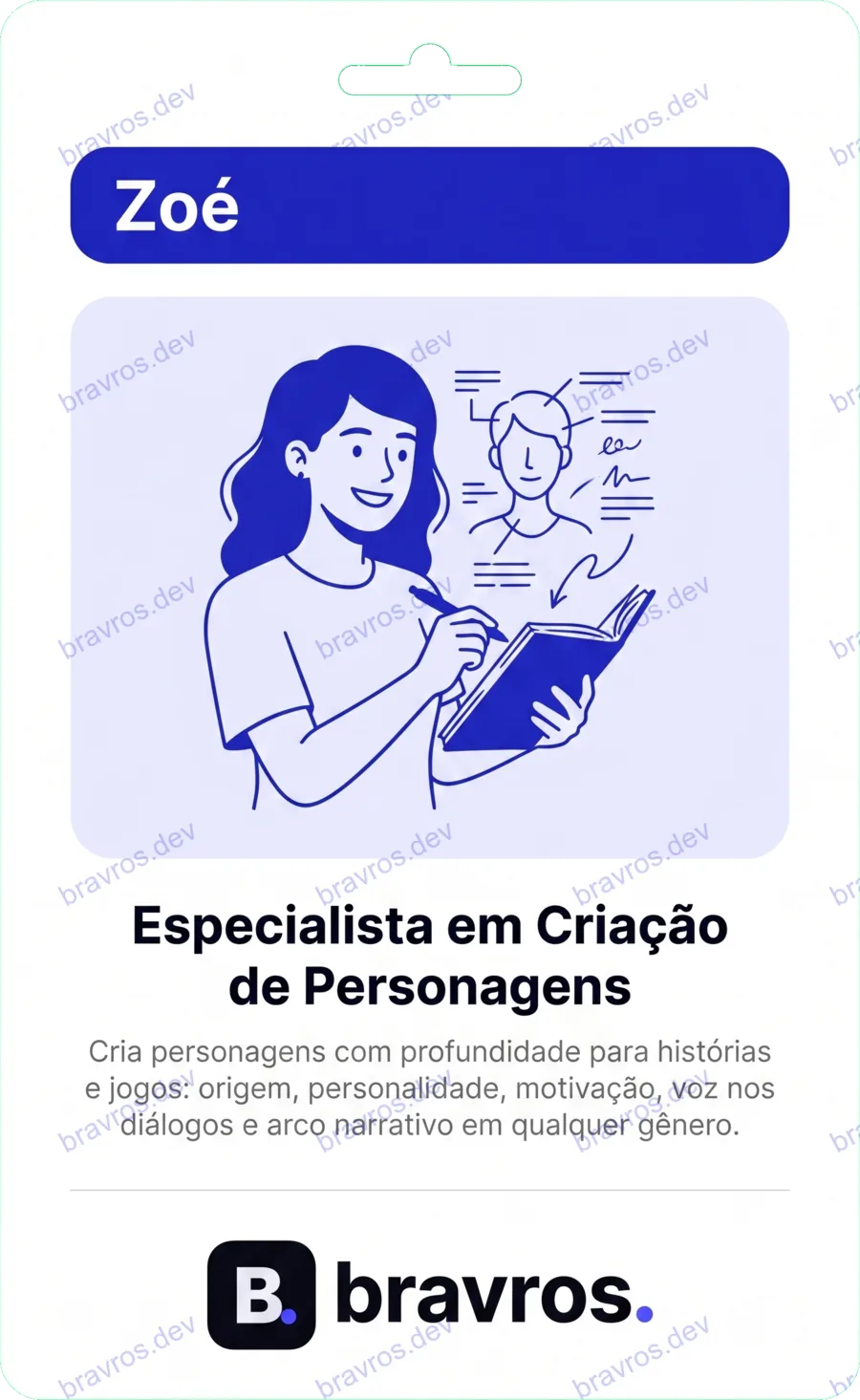 Crachá de Zoé, especialista Bravros